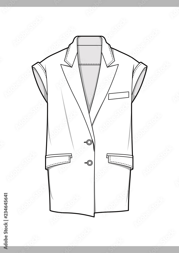 OUTER Fashion technical drawings flat Sketches vector template OUTER Fashion technical drawings flat Sketches vector template