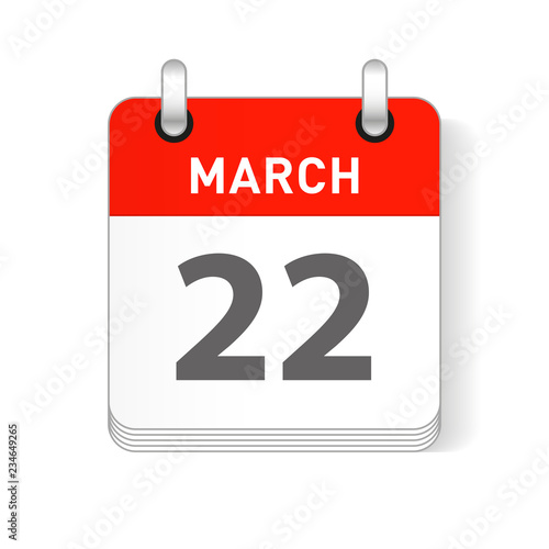 March 22 Calendar Date Design