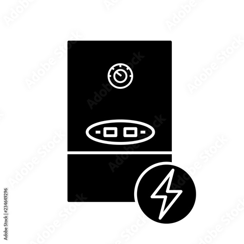 Electric heating boiler glyph icon