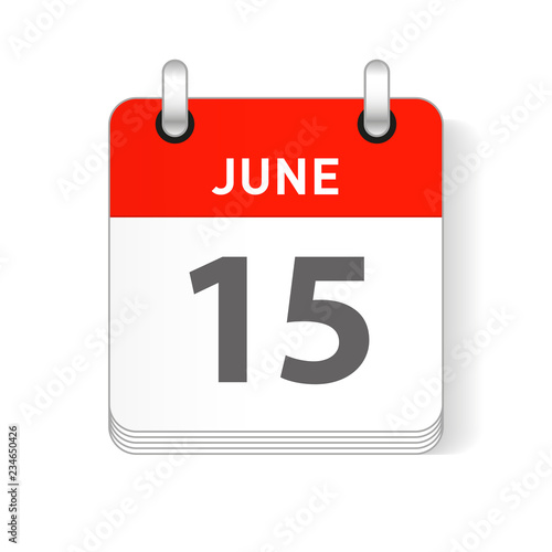 June 15 Calendar Date Design