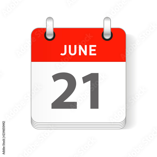 June 21 Calendar Date Design