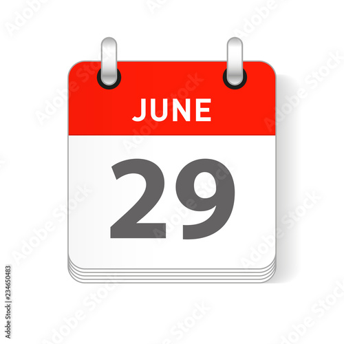June 29 Calendar Date Design
