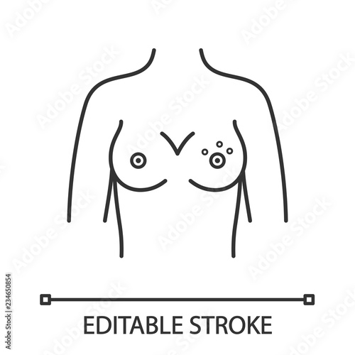 Breast rash linear icon