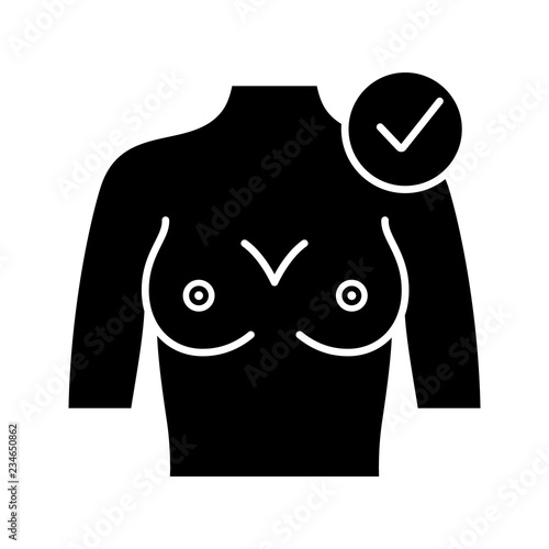 Healthy female breast glyph icon