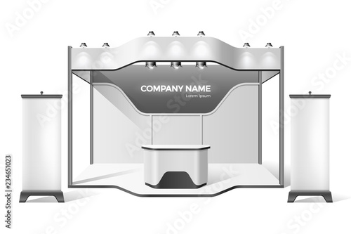 Vector exhibition stand business expo mock up