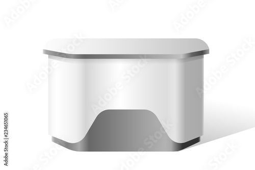 Vector reception stand, exhibition trade 3d mockup