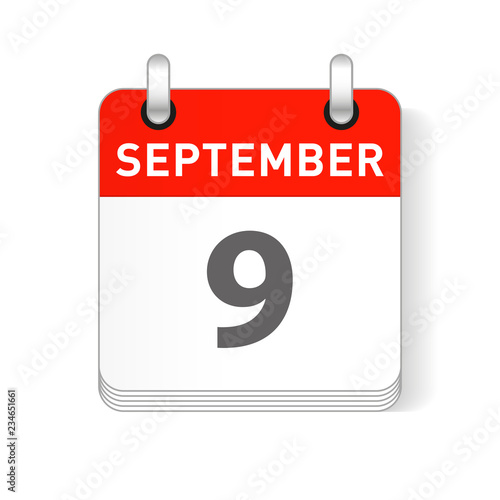 September 9 Calendar Date Design