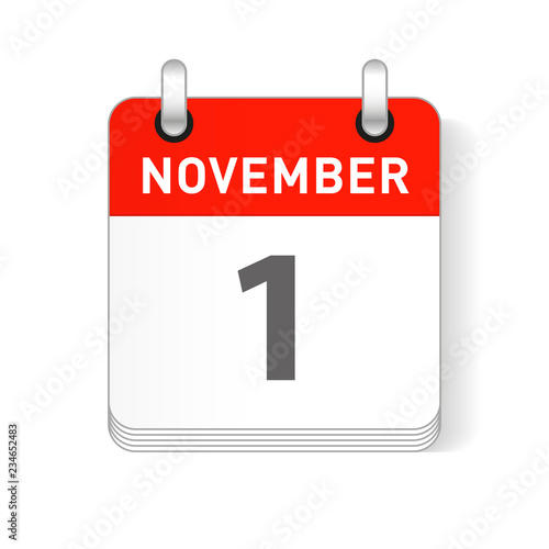November 1 Calendar Date Design