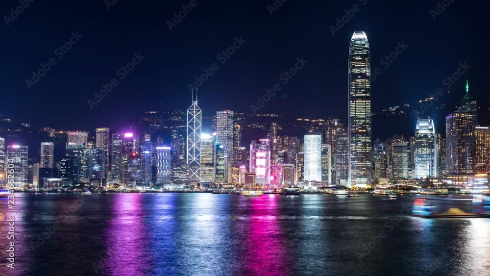 Timelapse of Hong Kong at night Timelapse of Hong Kong at night