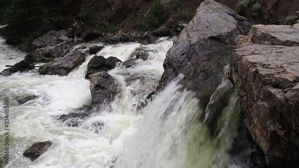 Rapid stream of a mountain river. Rapid stream of a mountain river.