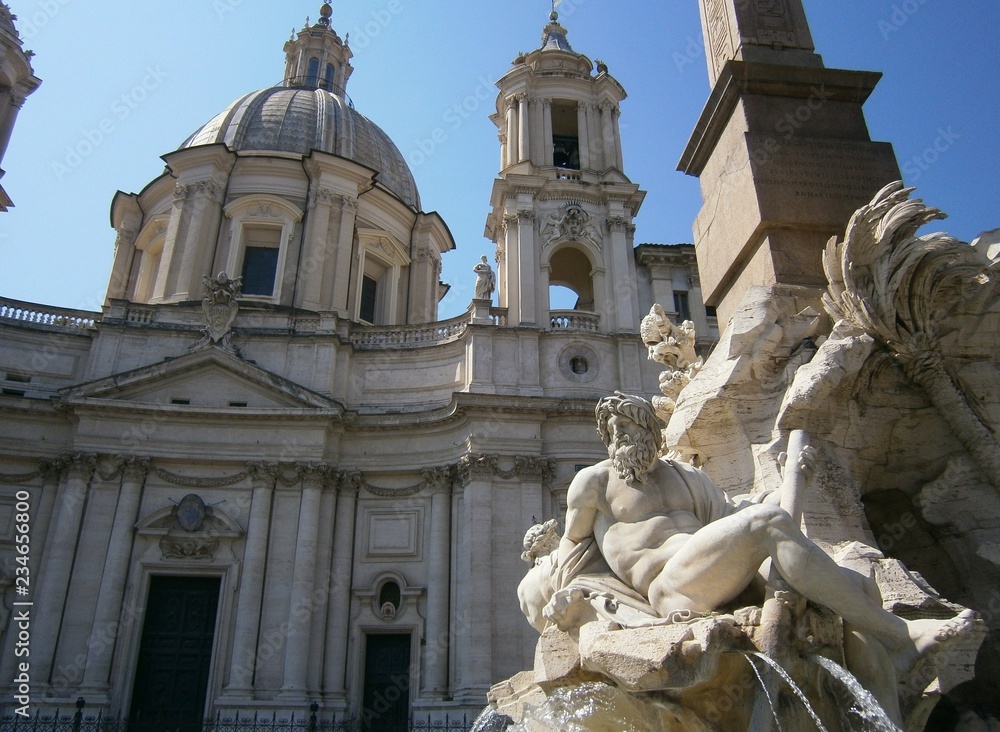 4 Ströme Brunnen am Piazza Navona in Rom, Italien