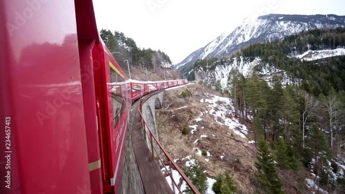 Train ride over Landwasser Viaduct 