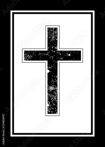 Mourning Card Black Cross