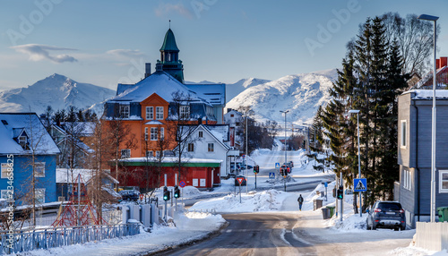 Fototapeta Naklejka Na Ścianę i Meble -  The city of Tromso in winter, North Norway. 