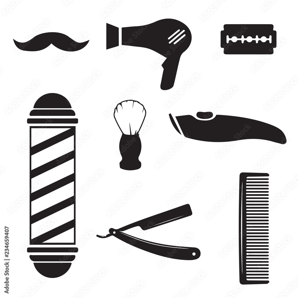 Set of devices. Everything you need for a hairdresser. Vector illustration. Stock