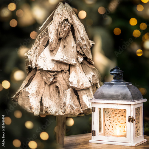 traditional christmas lights and decoration photo