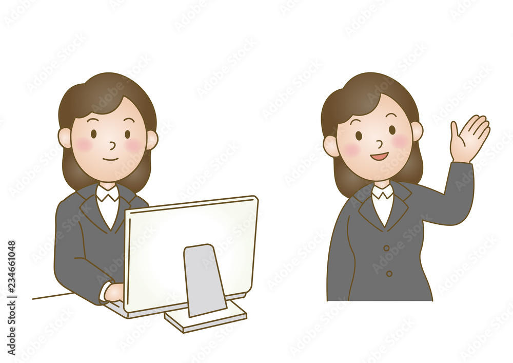 お葬式イラスト 女性職員 Stock Vector Adobe Stock