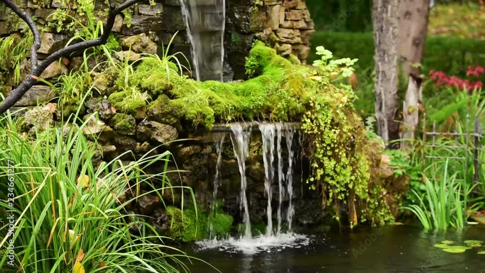 Lake with a waterfall loop video Lake with a waterfall loop video