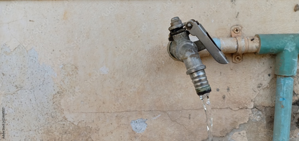 Old faucet in the garden, but still available.