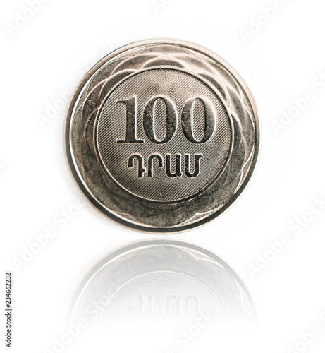 Fotografie Armenian money, сoin averse on white background