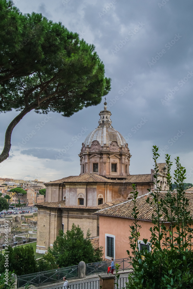 Obraz premium Rome, Italy: cityscape with pines 