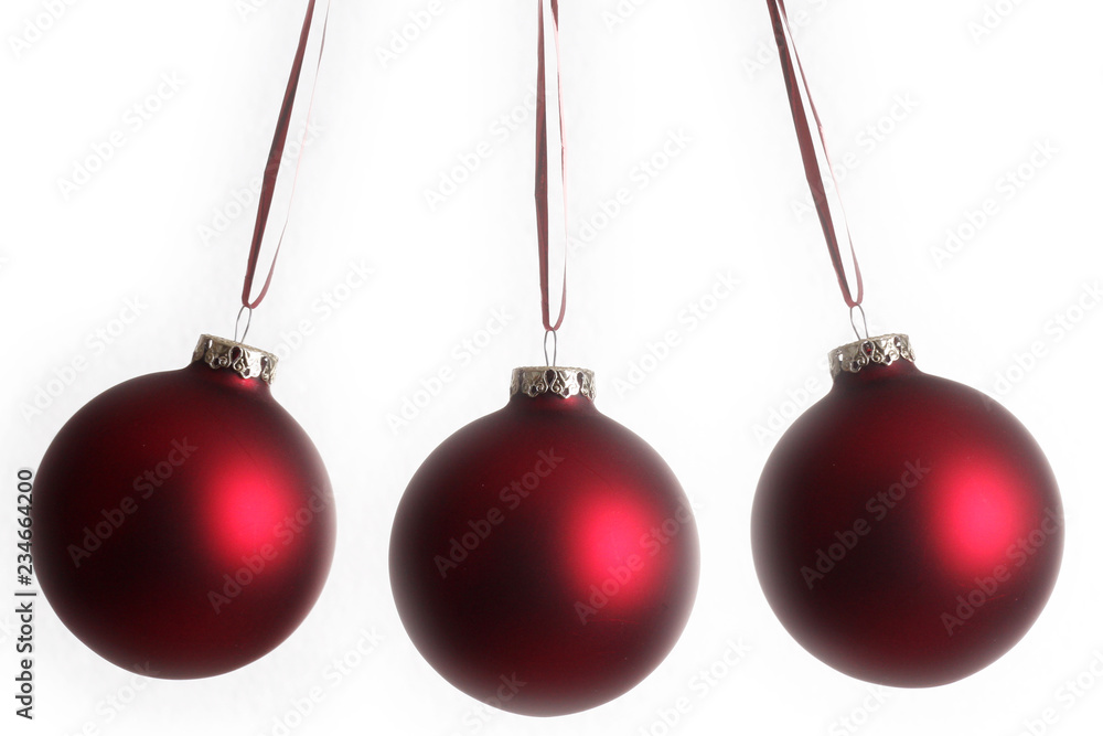 Rote schwingende Christbaumkugeln