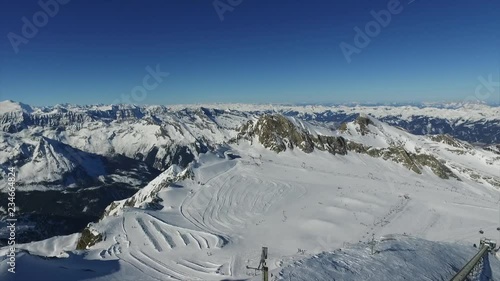 Pan of snowy mountains