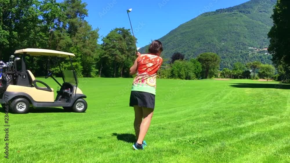 custom made wallpaper toronto digitalGolfer on the Golf Course with Driver and Golf Cart.