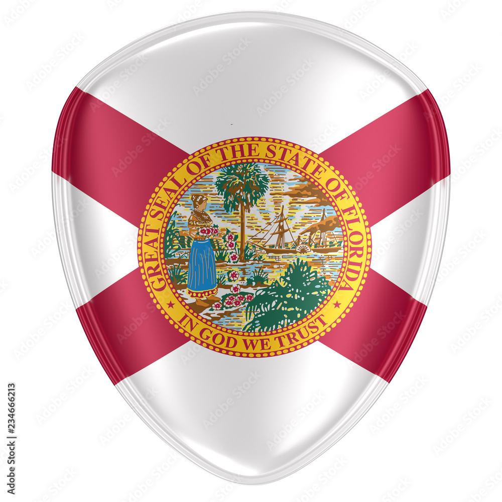Obraz premium 3d rendering of a Florida USA State flag icon.