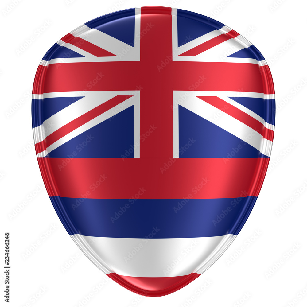 Obraz premium 3d rendering of a Hawaii USA State flag icon.
