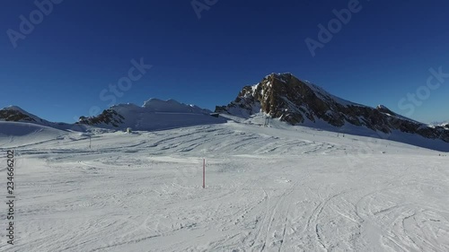 skier POV empty slopes