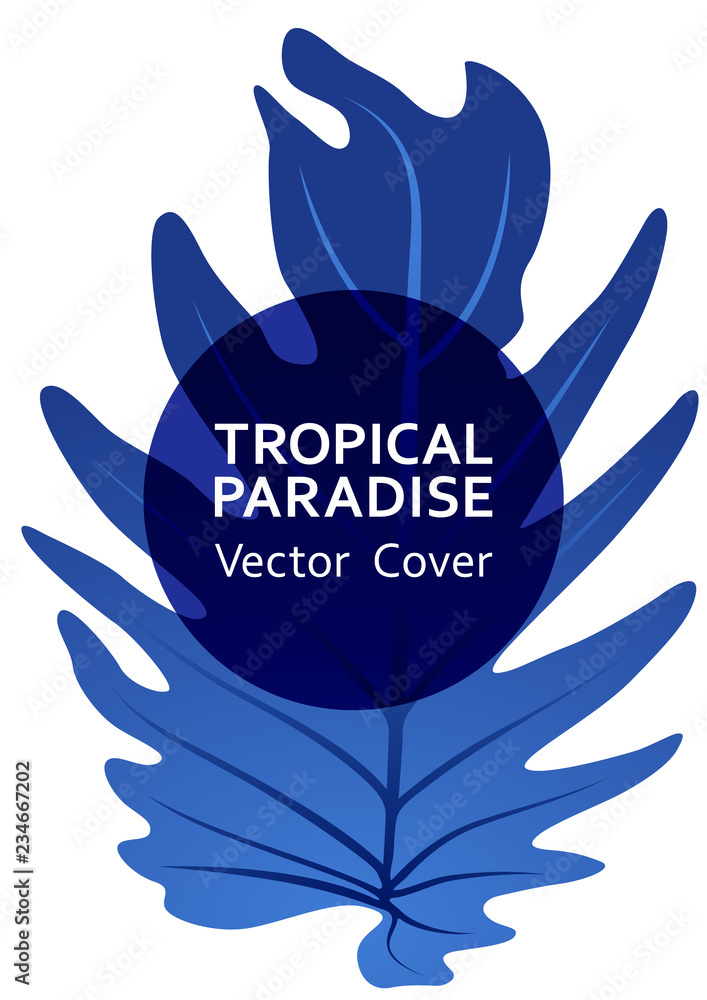 Tropical paradise leaf vector cover layout. Tropical paradise leaf vector cover layout.