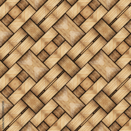 Weaved wood background  3d illustration.