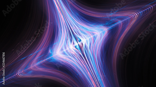 Colorful glowing time-space curvature abstract background