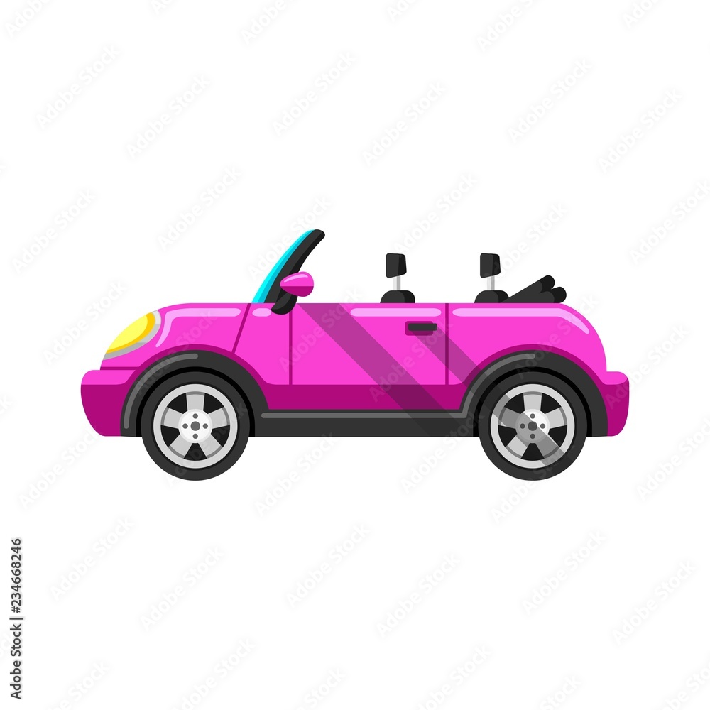 Stylized Pink Convertible Sports Car vector image