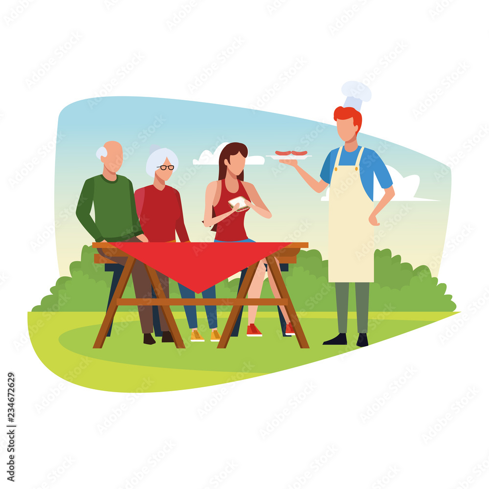 Family barbecue picnic