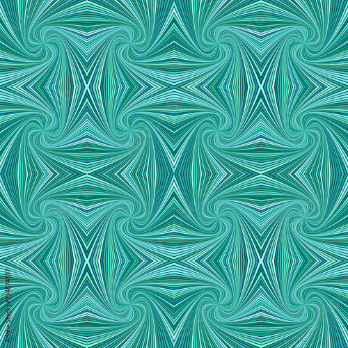 Turquoise psychedelic abstract seamless striped spiral vortex pattern background design - vector illustration with curved rays