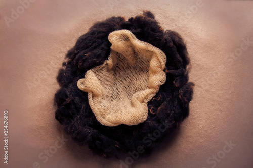 Felt nest, handmade from sheepskin photo