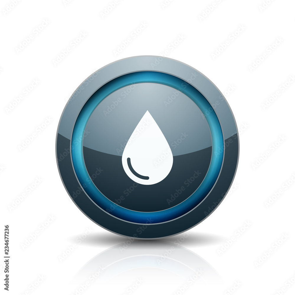 Water Oil Petrol drop button illustration Water Oil Petrol drop button illustration