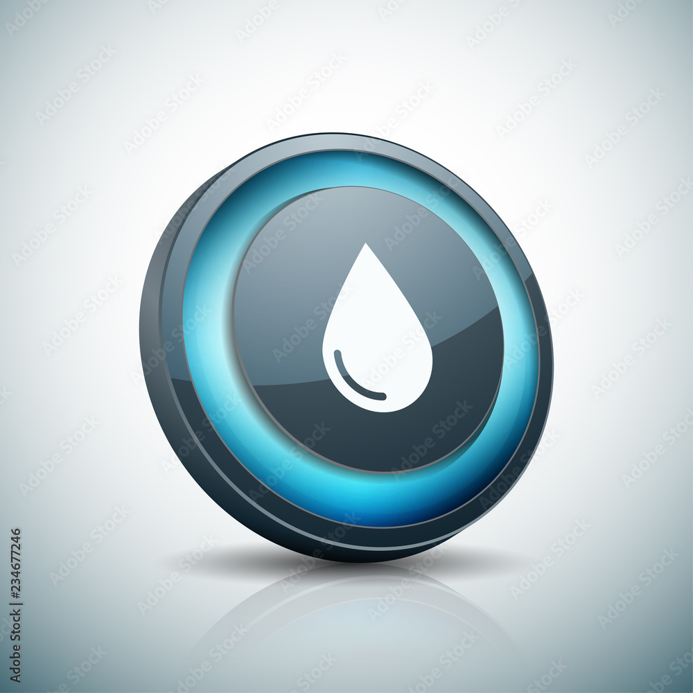 Water Oil Petrol drop button illustration Water Oil Petrol drop button illustration