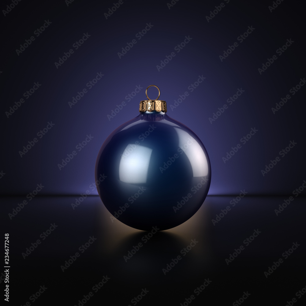 3D Rendering Dark Blue Christmas Ball 3D Rendering Dark Blue Christmas Ball