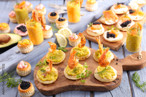assorted of canape