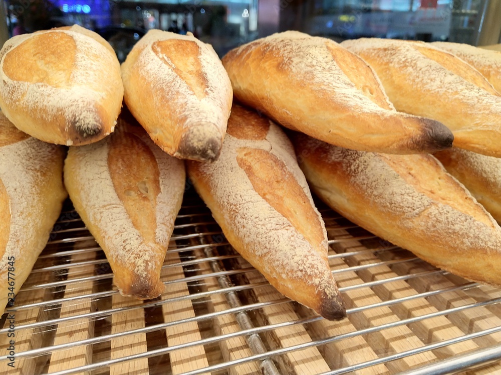 fresh bread in shop display