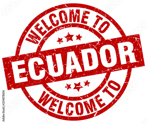 welcome to Ecuador red stamp