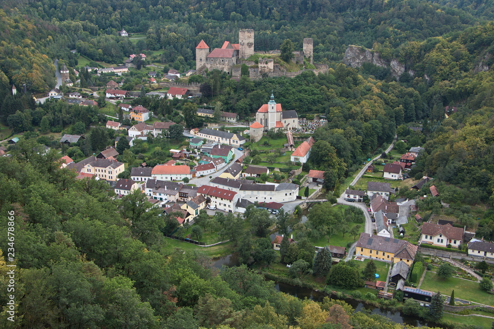 View of Hardegg with the castle in Lower Austria