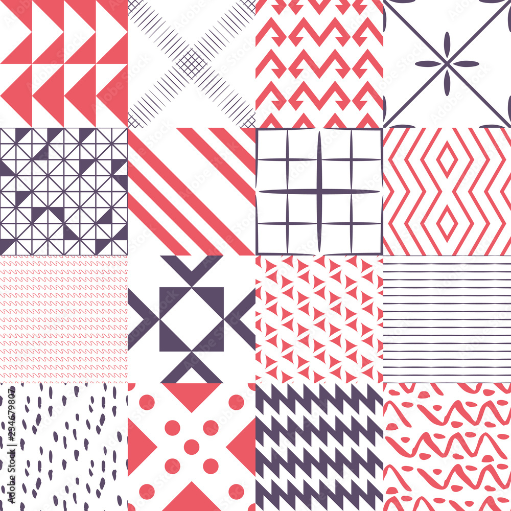 Plakat Seamless patterns set