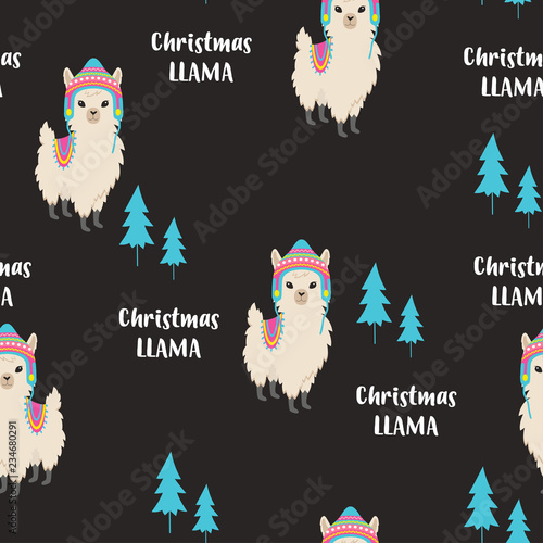 christmas llamas pattern