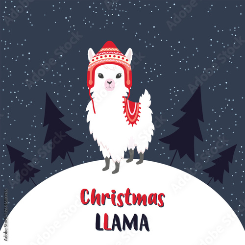 cute christmas llama