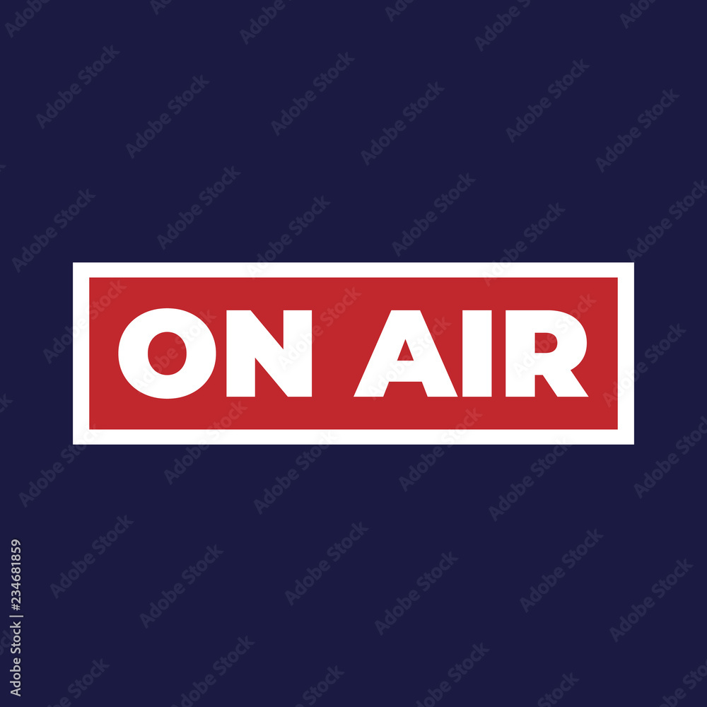 Broadcast studio on air light. On-air sign for radio, television and streaming services. Designed for web and prints. Broadcast studio on air light. On-air sign for radio, television and streaming services. Designed for web and prints.