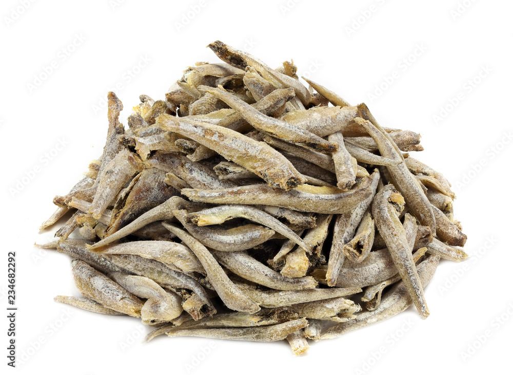 Dried fish on a white background Dried fish on a white background